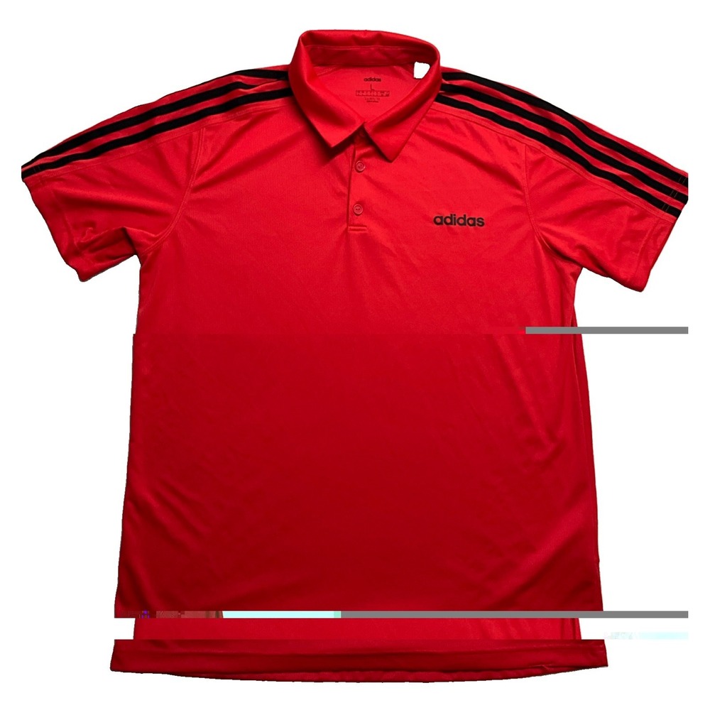 Adidas Mens Red Short Sleeve Polo Shirt Size L